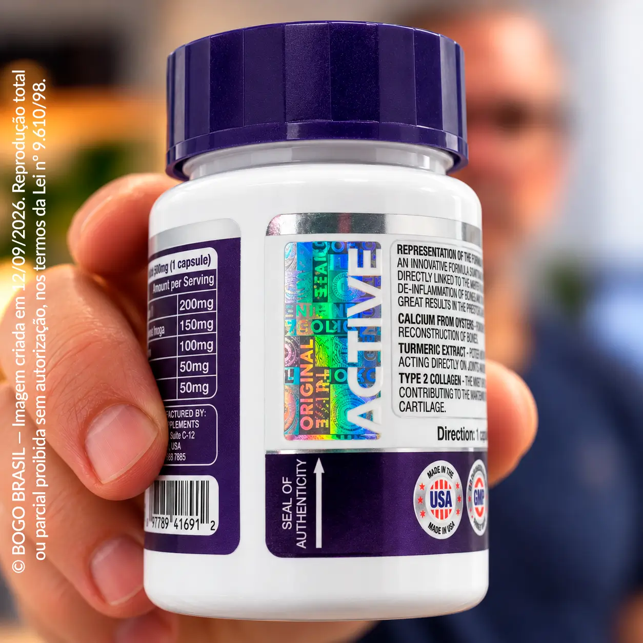 Holograma de autenticidade do Active Life